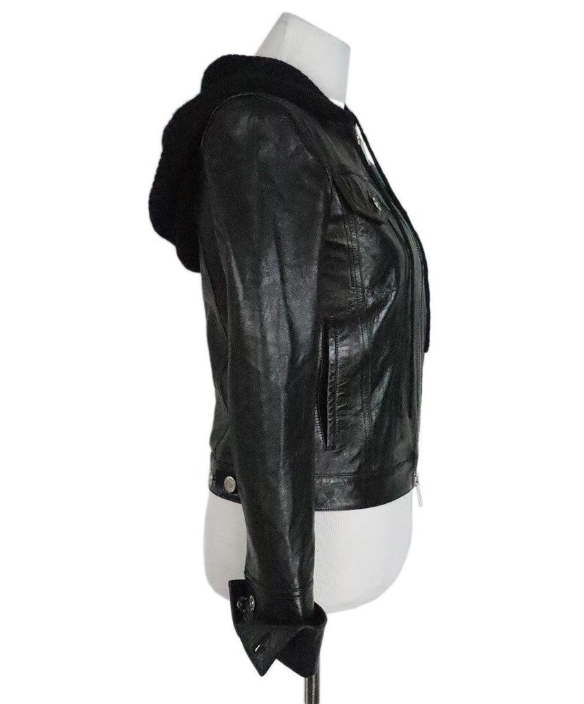 Helmut Lang Black Leather & Knit Jacket - Michael's Consignment NYC