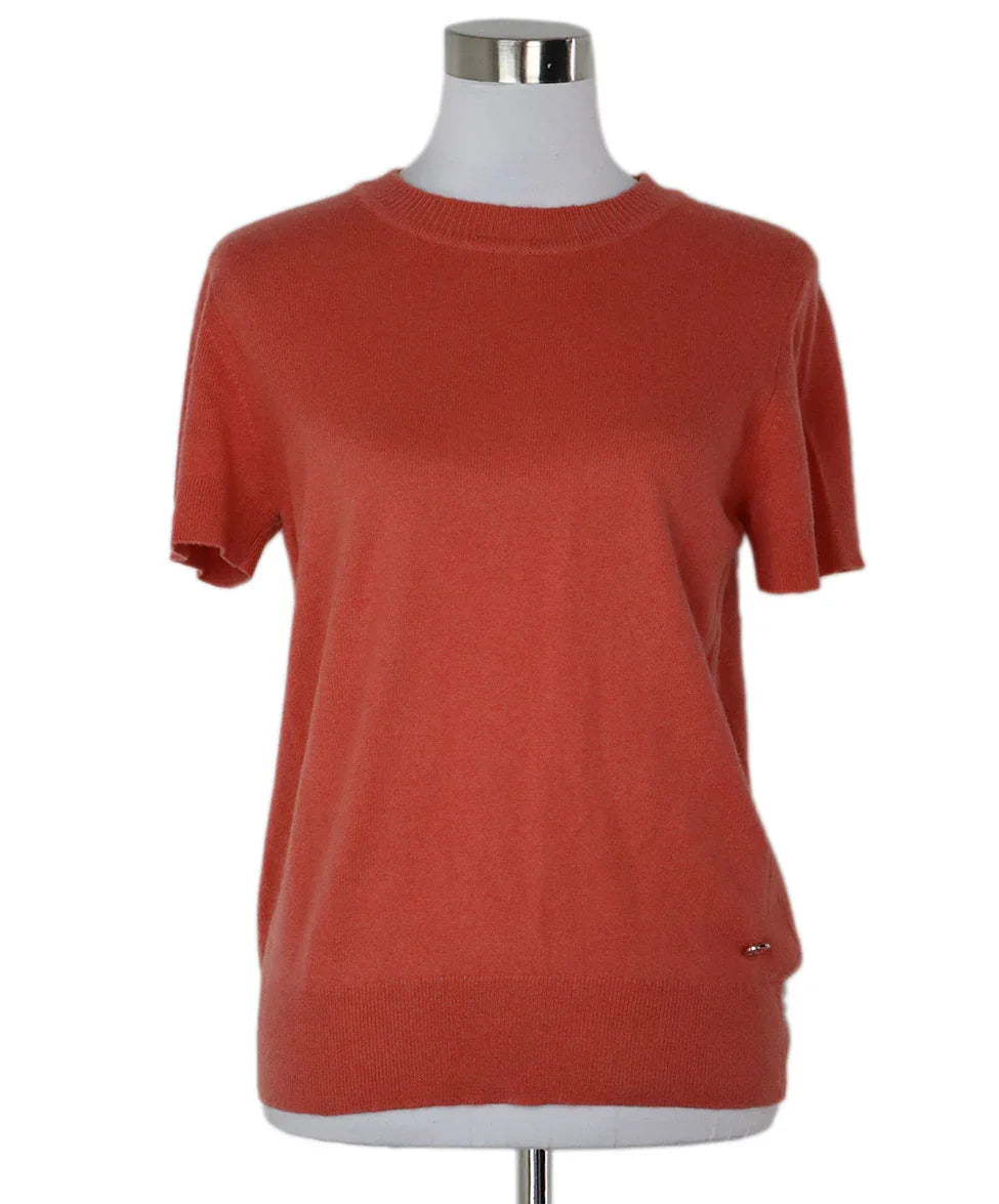 Hermes Coral Shortsleeve Sweater sz l Michael's Luxury