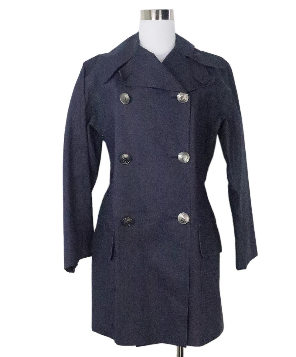 Hermes Navy Mackintosh Trenchcoat sz 4 – Michael