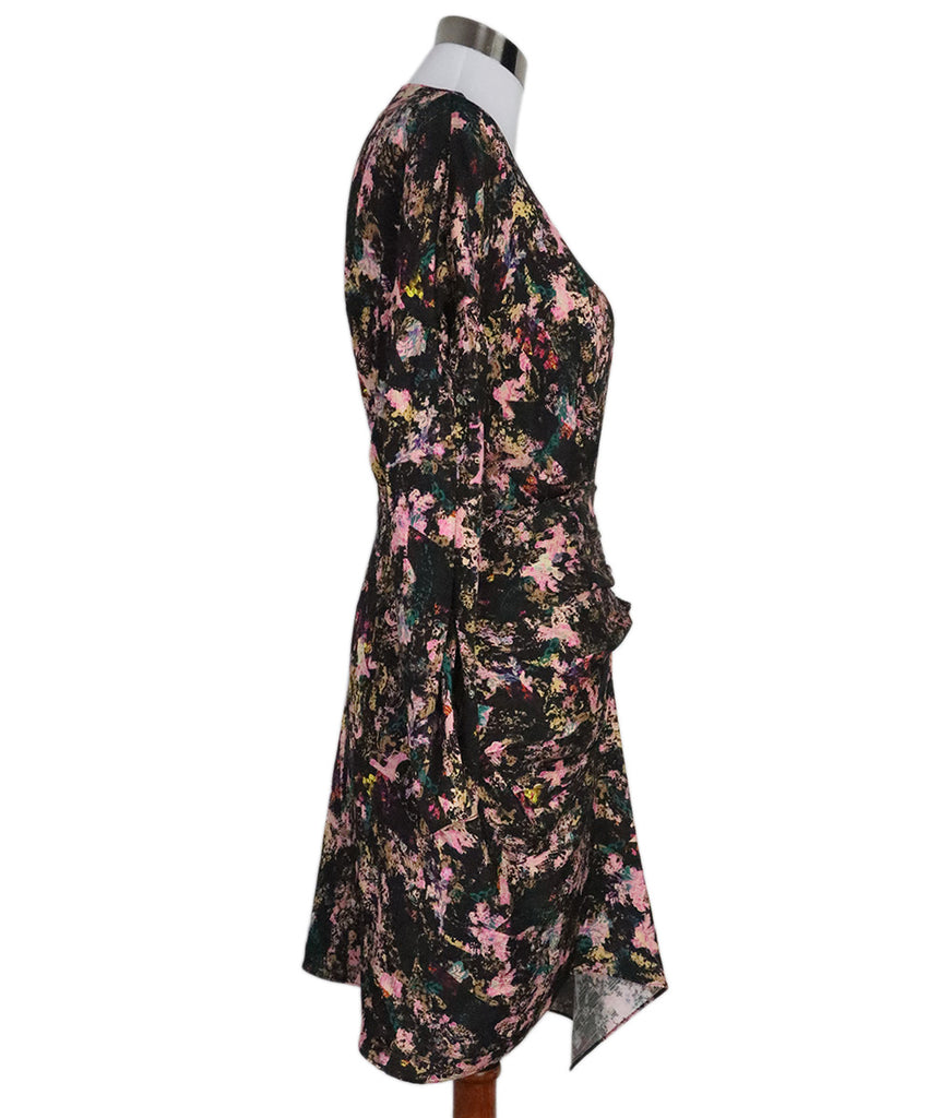 IRO Black & Pink Print Silk Dress 1