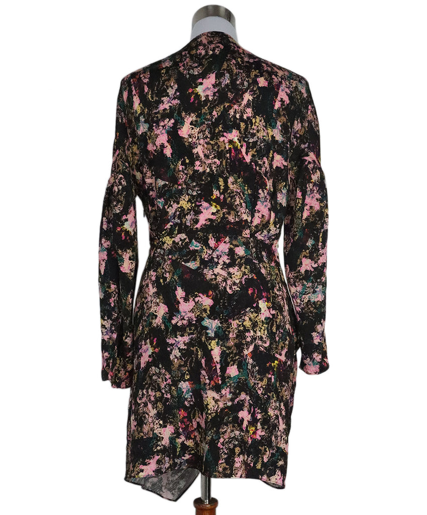 IRO Black & Pink Print Silk Dress 2