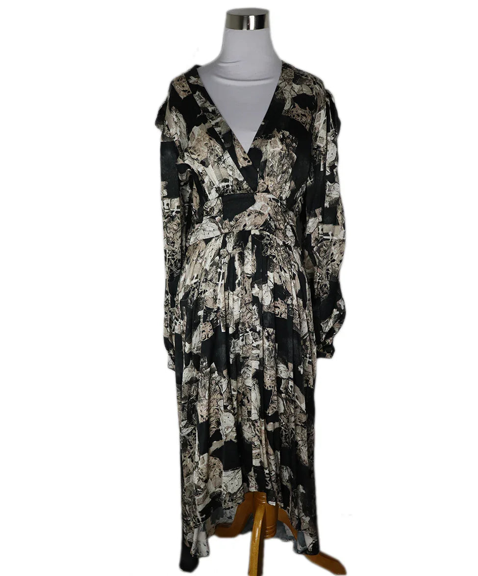 Black / 8 IRO Black and White Abstract Print Dress sz 8