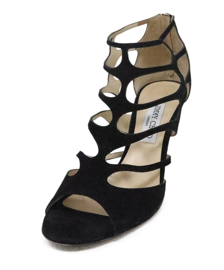 Jimmy Choo Black Suede Cutout Heels sz 11.5 - Michael's Consignment NYC
