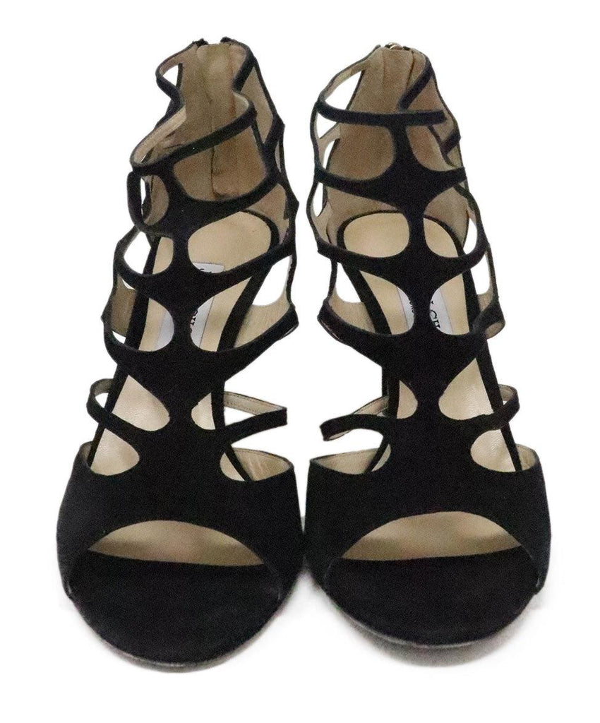 Jimmy Choo Black Suede Cutout Heels sz 11.5 - Michael's Consignment NYC