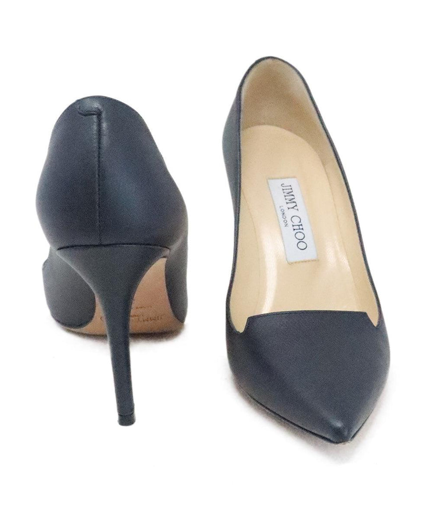 Jimmy Choo Navy Leather Heels sz 8 - Michael's Consignment NYC