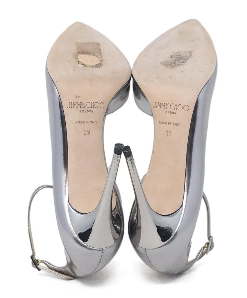 Jimmy Choo Silver Leather Heels sz 9 - Michael's Consignment NYC