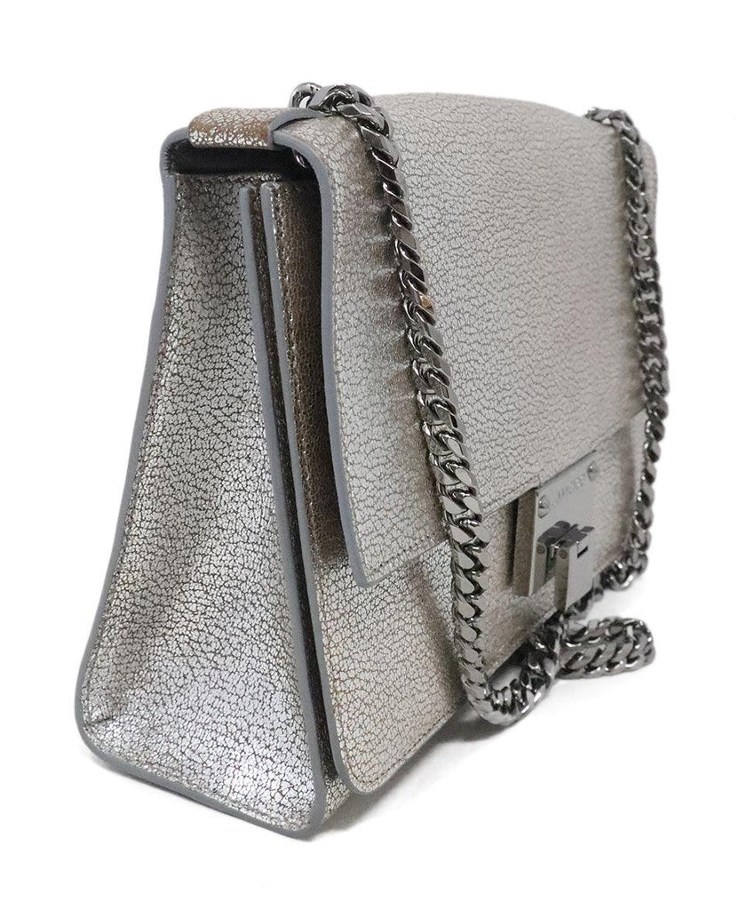 Jimmy Choo Silver Leather Shoulder Bag - Michael's Consignment NYC
