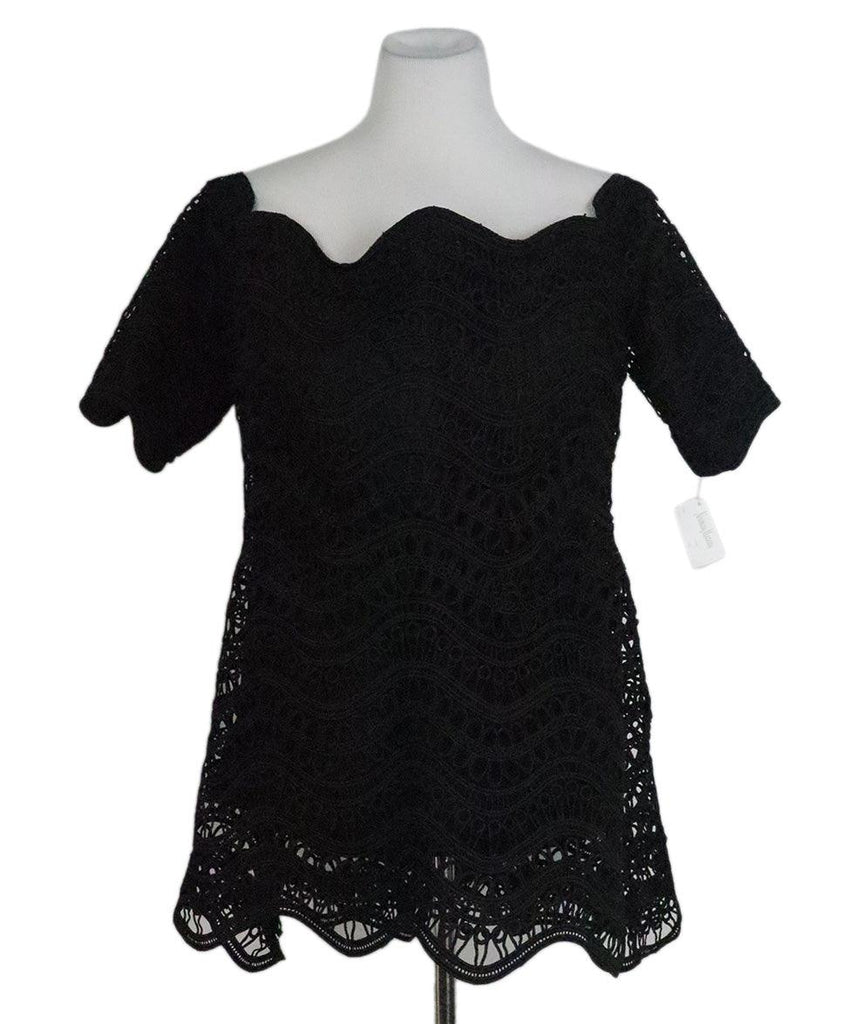 Lela Rose Black Lace Embroidery Top sz 14 - Michael's Consignment NYC