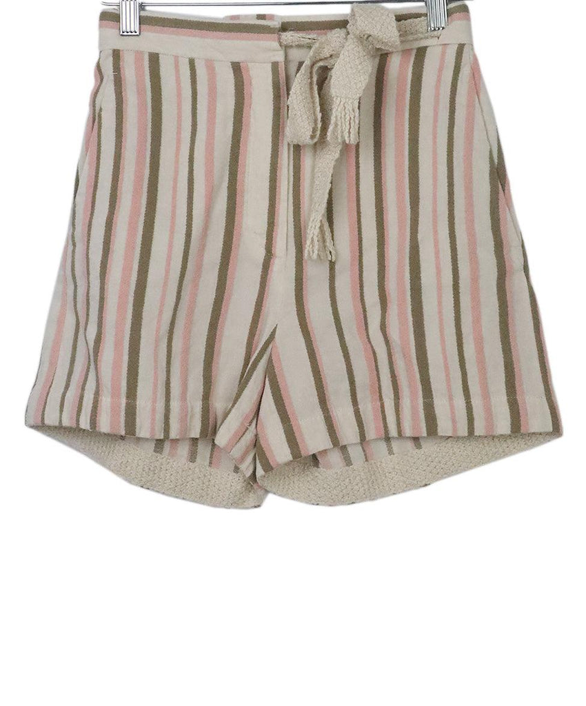 Loro Piana Beige & Pink Striped Shorts 