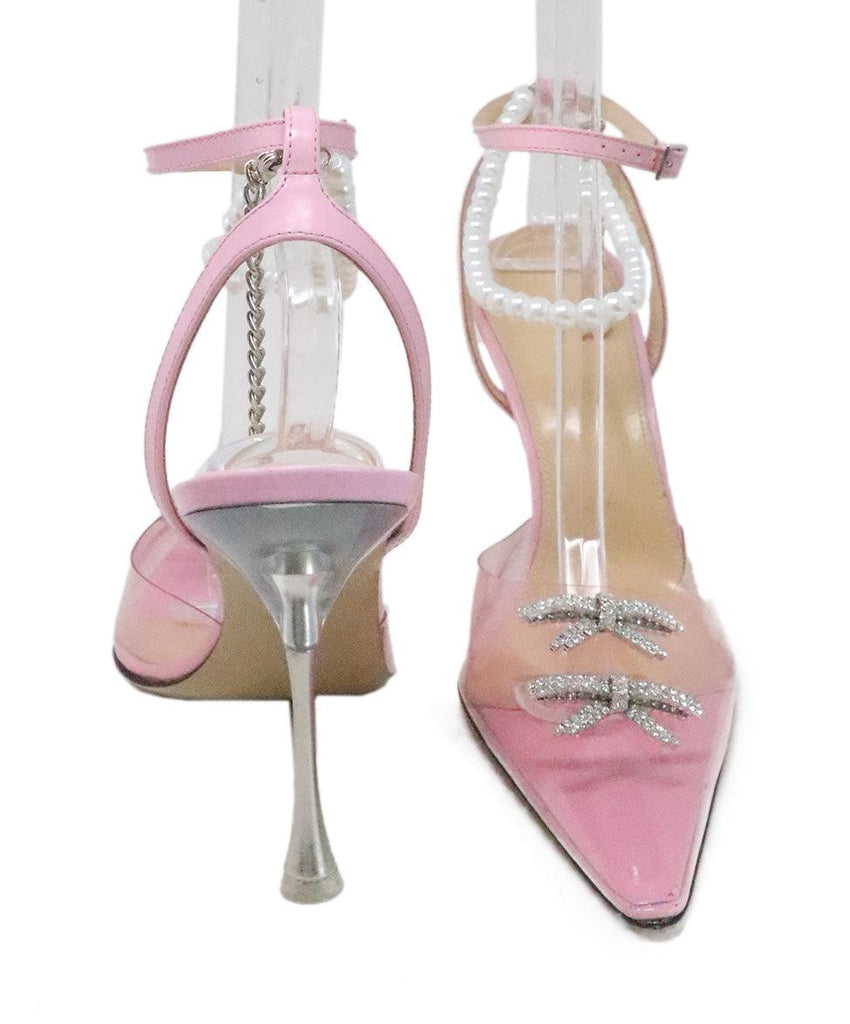 Mach & Mach Pink Leather Pearl Heels sz 11 - Michael's Consignment NYC