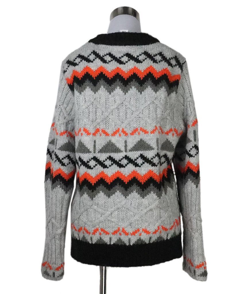 Magaschoni Grey & Orange Print Sweater sz 6 - Michael's Consignment NYC