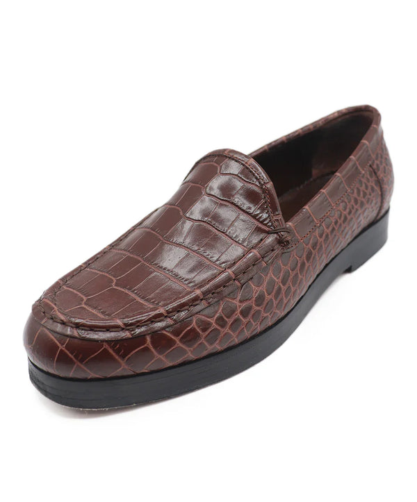 Manolo blahnik men’s brown croc embossed leather loafers #1005 1_14_01fac4b5-4db3-4df6-8f6f-  main image 2
