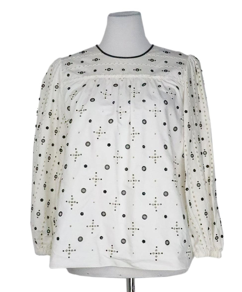 Marc Jacobs Ivory Beaded Blouse 