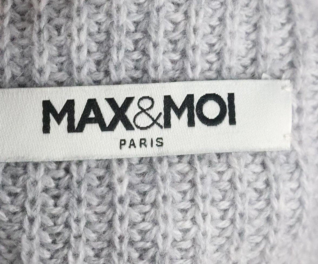 Max & Moi Grey Cashmere & Fox Trim Sweater 3