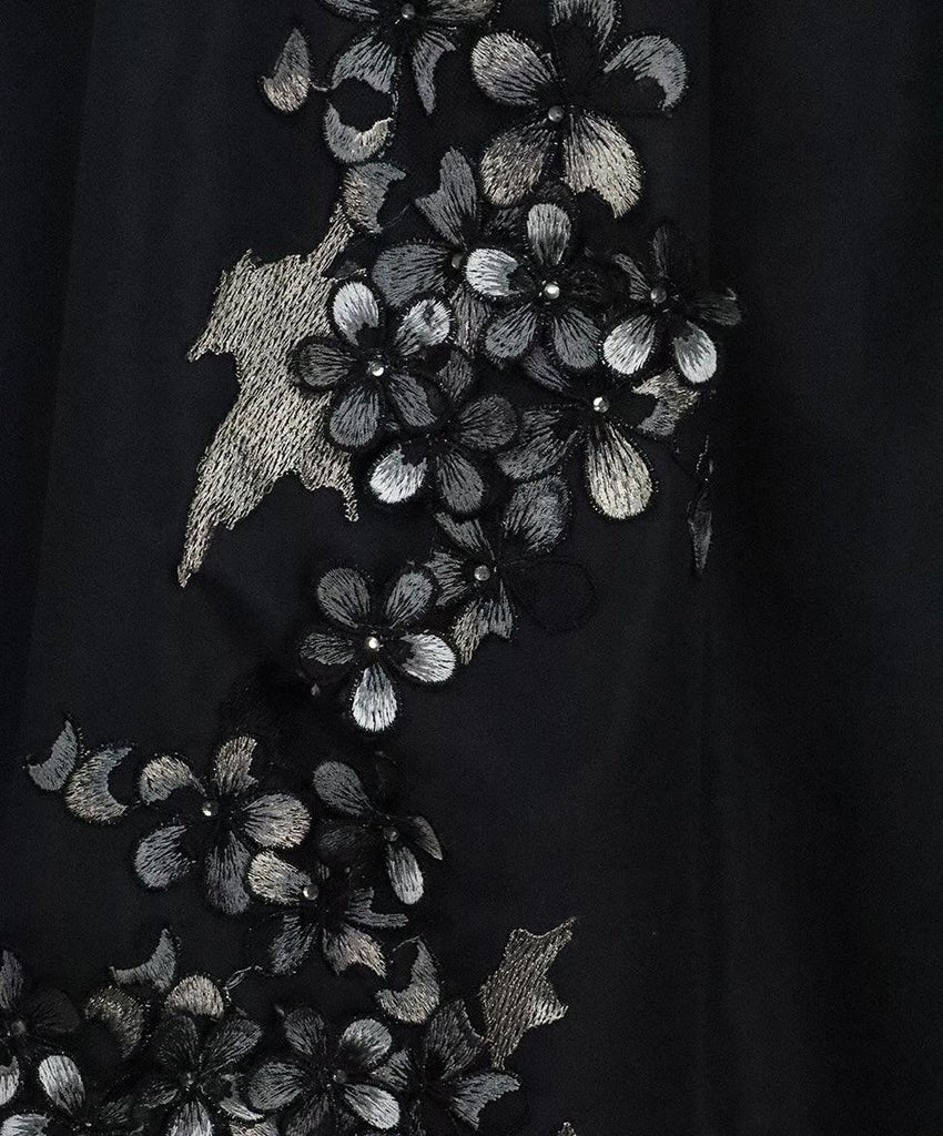 Michael Kors Black Floral Applique Skirt 5
