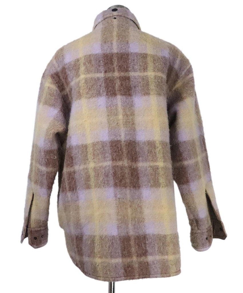 Moncler Lilac & Brown Plaid Wool Jacket 2