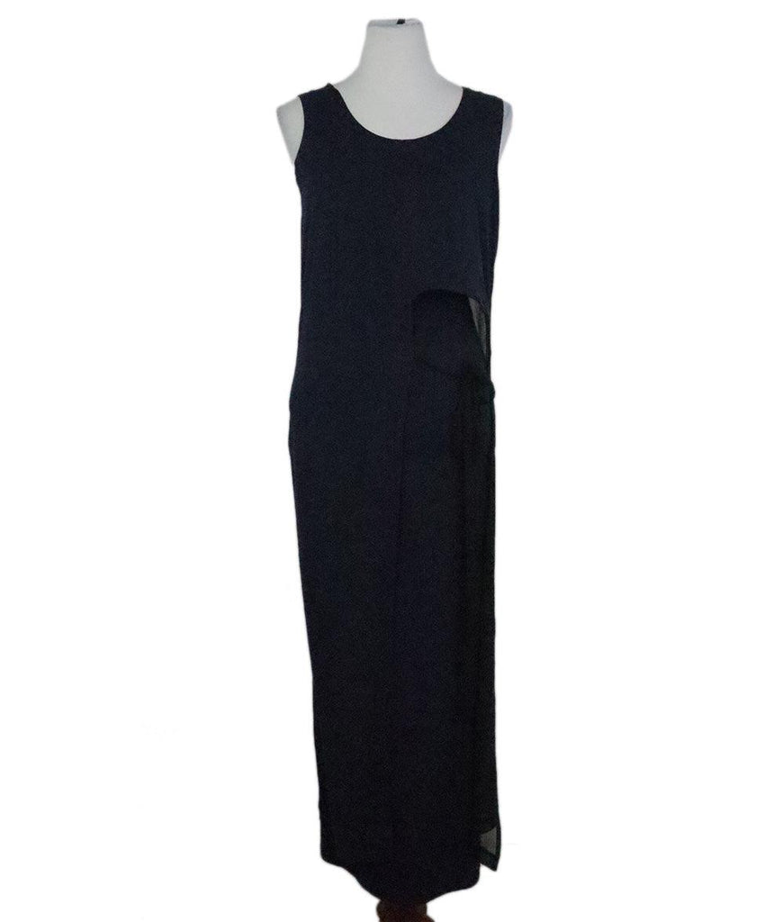 Morgan Le Fay Navy Cotton & Silk Dress sz 4 - Michael's Consignment NYC