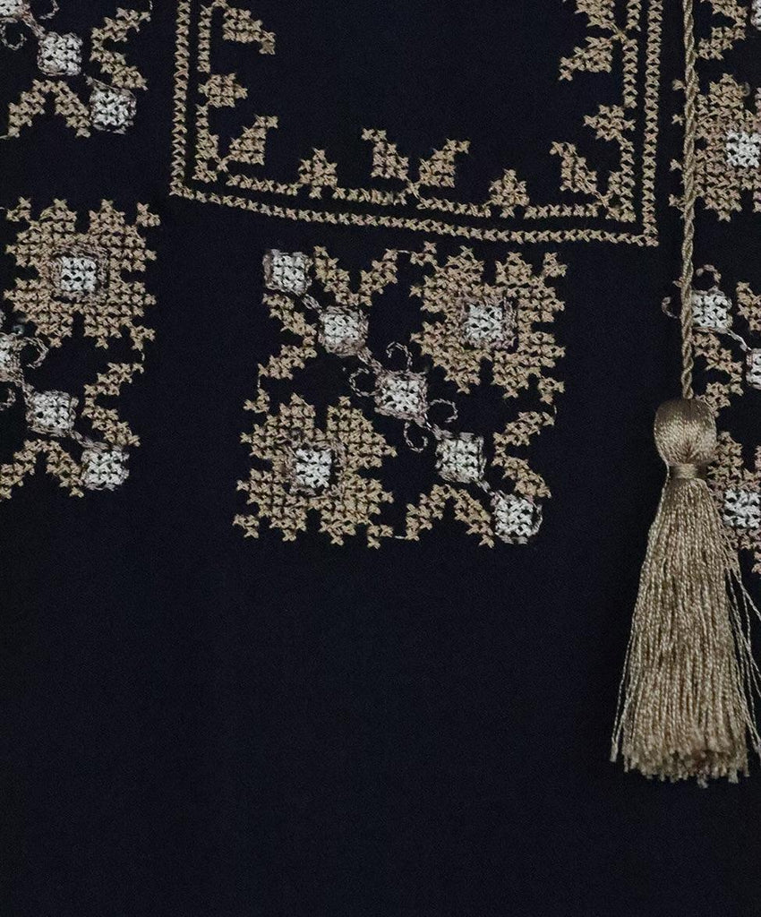 Nili Lotan Black & Gold Embroidered Blouse 5