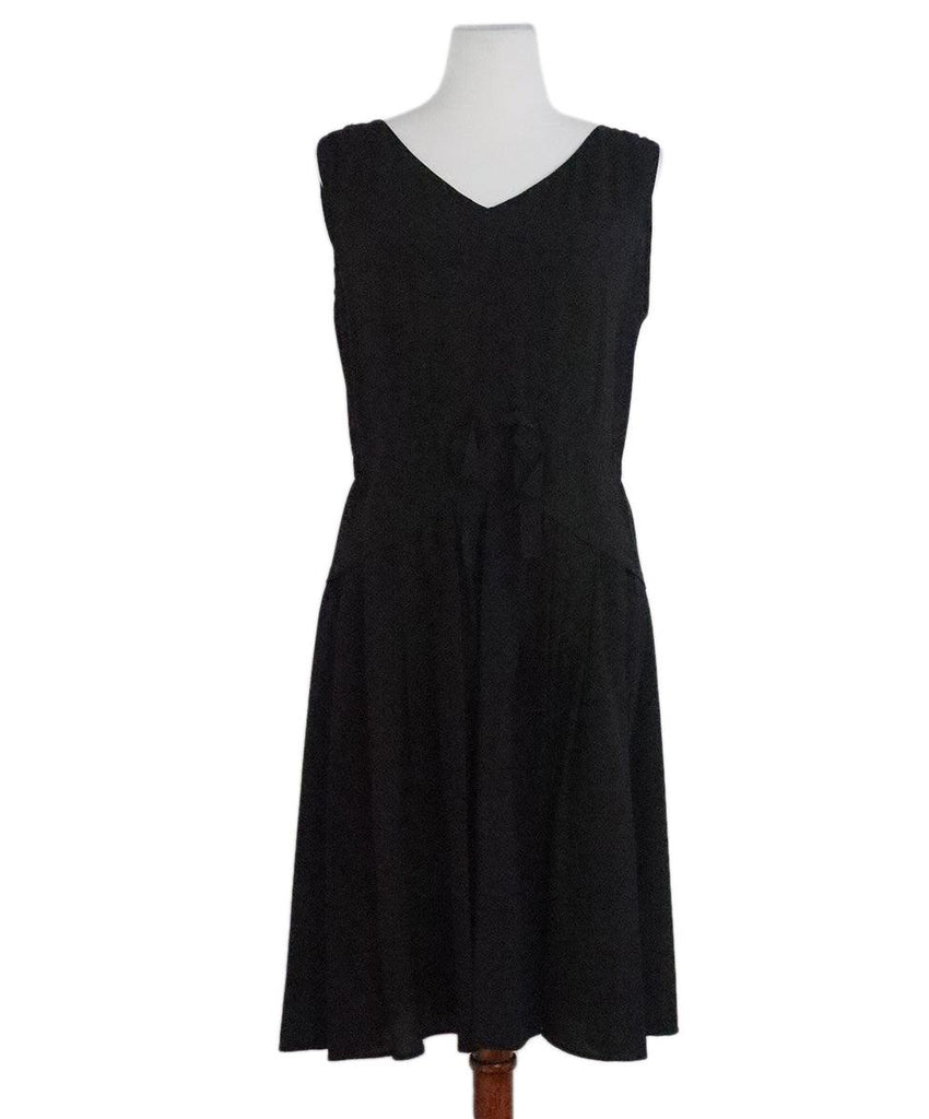 Nina Ricci Black Silk Sleeveless Dress sz 10 - Michael's Consignment NYC