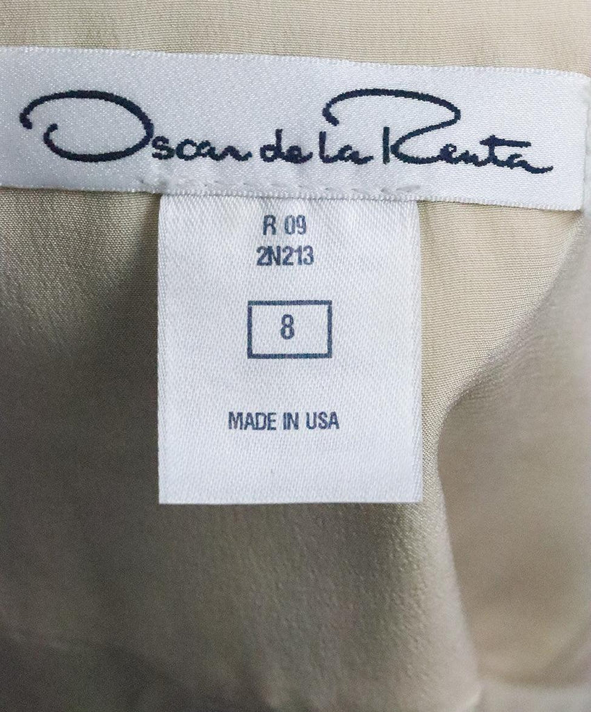 Oscar De La Renta Beige Leather Jacket sz 8 - Michael's Consignment NYC