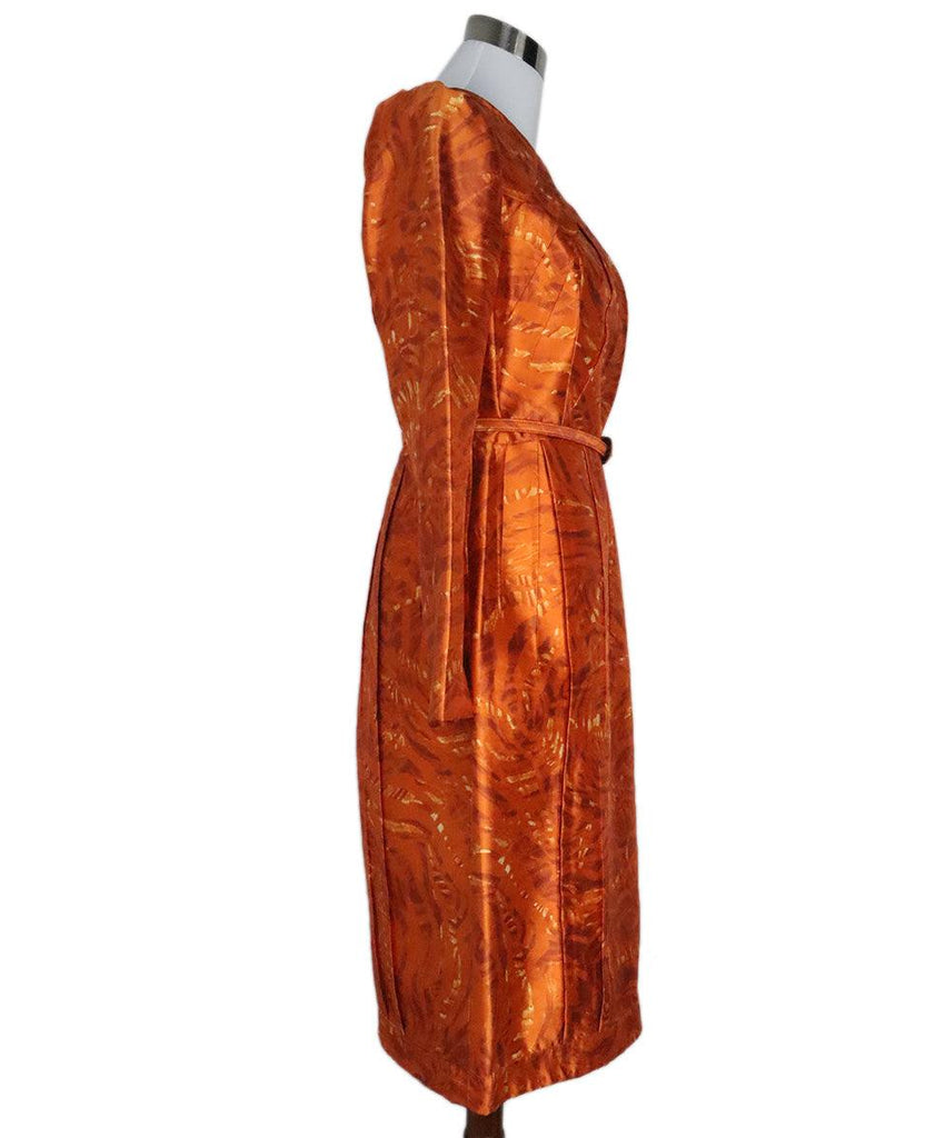 Oscar De La Renta Orange Silk Dress 1