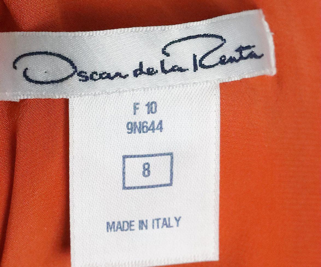 Oscar De La Renta Orange Silk Dress 3