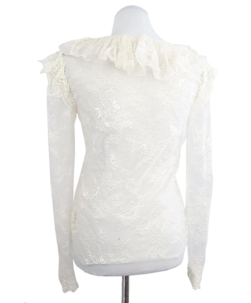 Philosophy White Lace Ruffle Blouse sz 4 - Michael's Consignment NYC