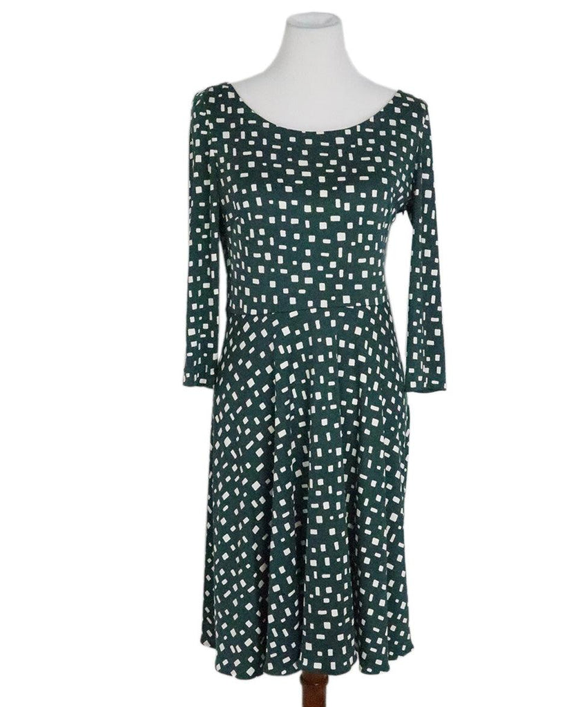 Prada Green & White Print Silk Dress sz 8 - Michael's Consignment NYC