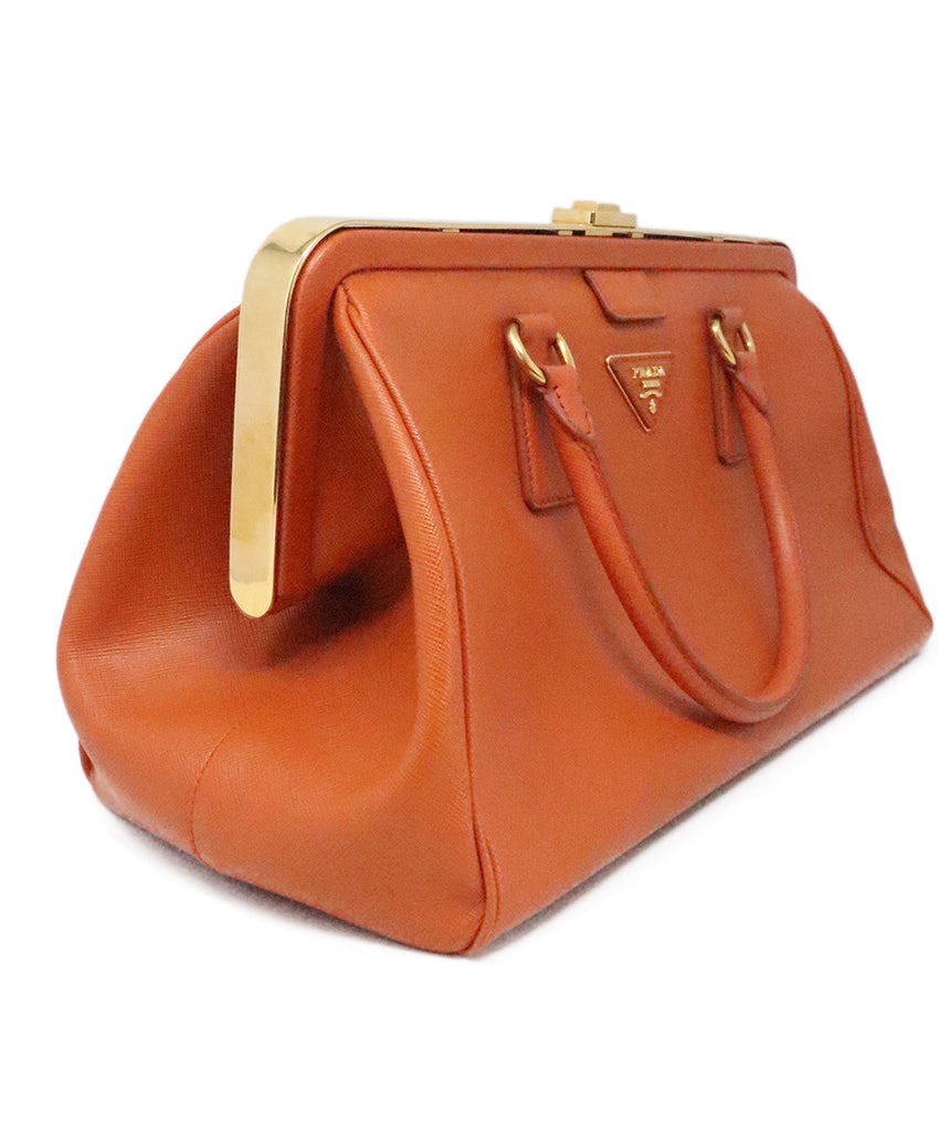 Prada Orange Leather Handbag 1