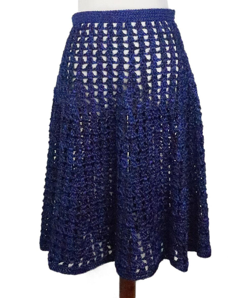 Proenza Schouler Blue & Black Knit Skirt 