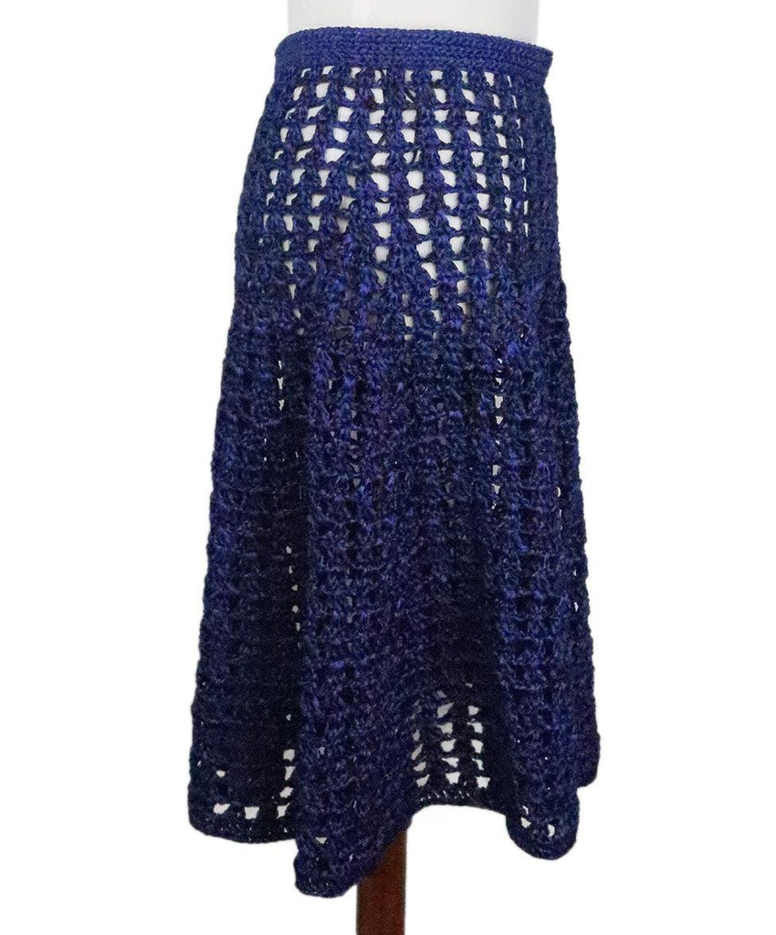 Proenza Schouler Blue & Black Knit Skirt 1