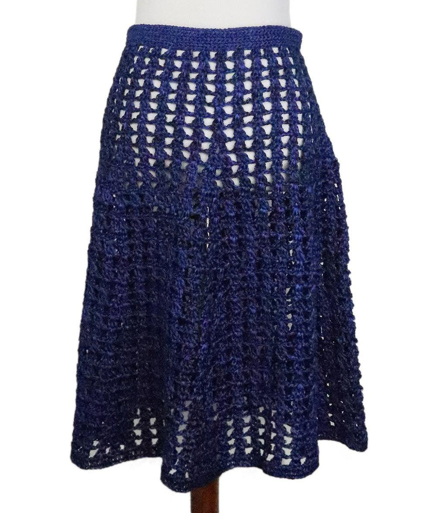 Proenza Schouler Blue & Black Knit Skirt 2
