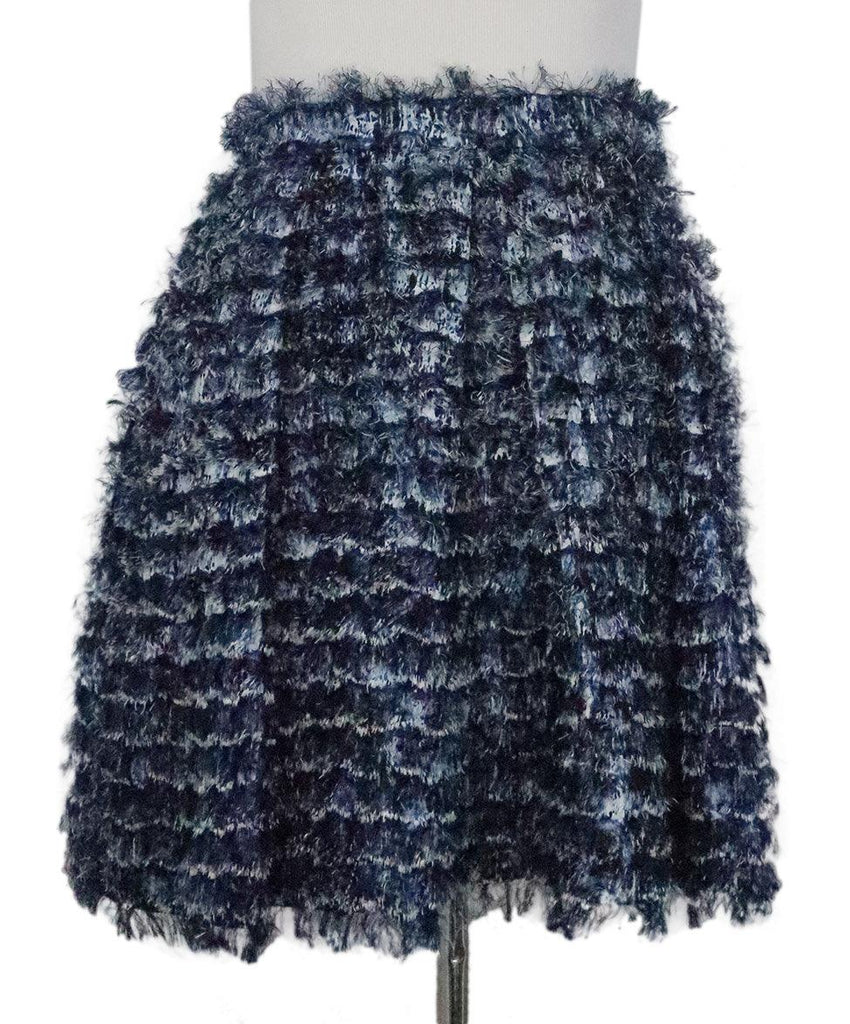 Proenza Schouler Blue & Black Fringe Skirt 