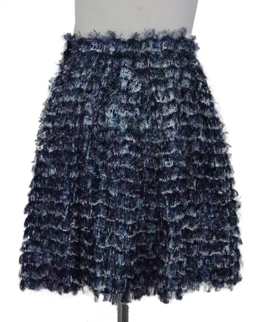 Proenza Schouler Blue & Black Fringe Skirt 2