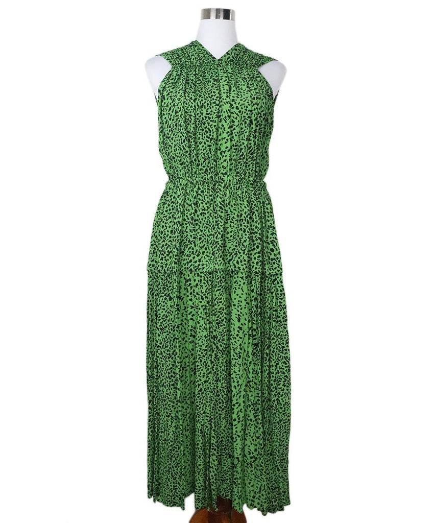 Proenza Schouler Green & Black Leopard Print Dress 