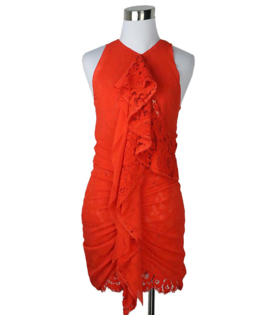 Proenza Schouler Orange Silk & Lace Dress 
