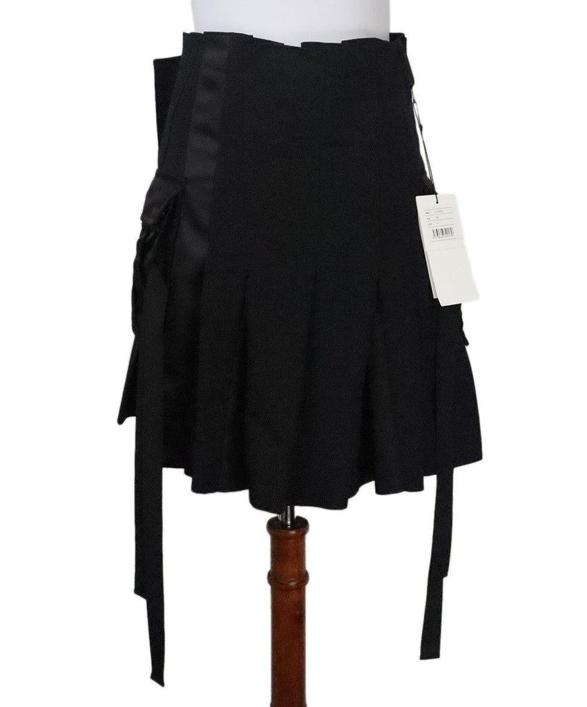 Sacai Black Wool Pleated Skirt 2