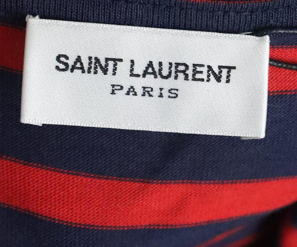 Saint Laurent Red & Navy Striped Top 3