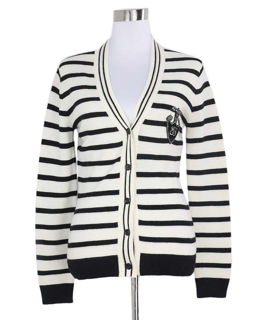Scervino Black & White Striped Cardigan 