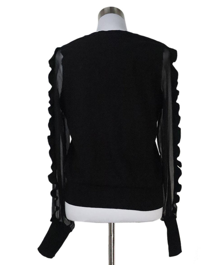 Sonia Rykiel Black Wool & Silk Sleeve Sweater sz 6 - Michael's Consignment NYC