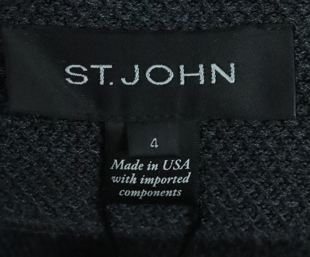 St. John Charcoal Wool Cardigan 3