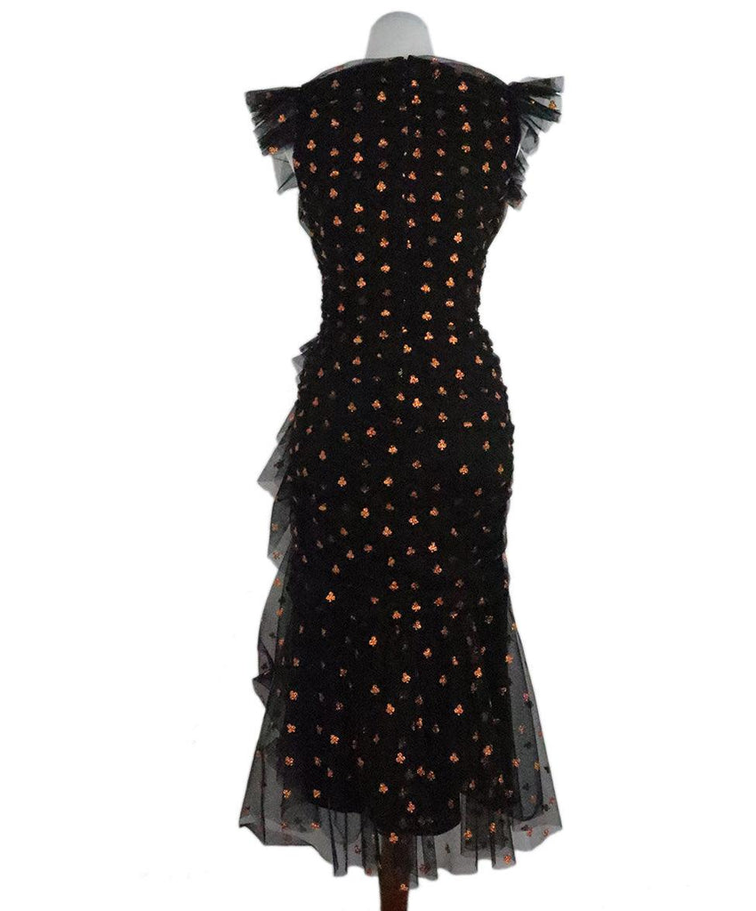 Temperley Of London Black Mesh & Copper Glitter Dress sz 0 - Michael's Consignment NYC