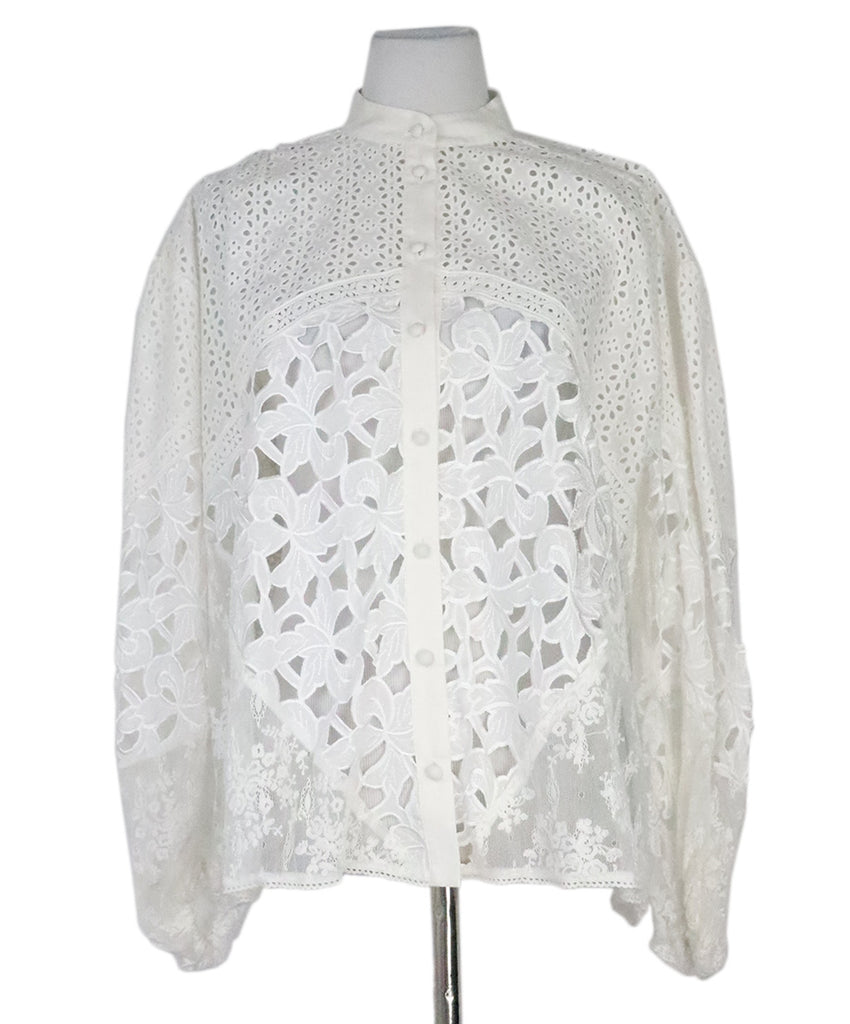 The Kooples White Lace Blouse 