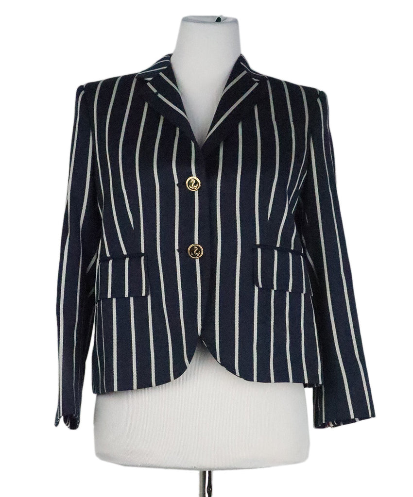 Thom Browne Navy & White Striped Jacket 