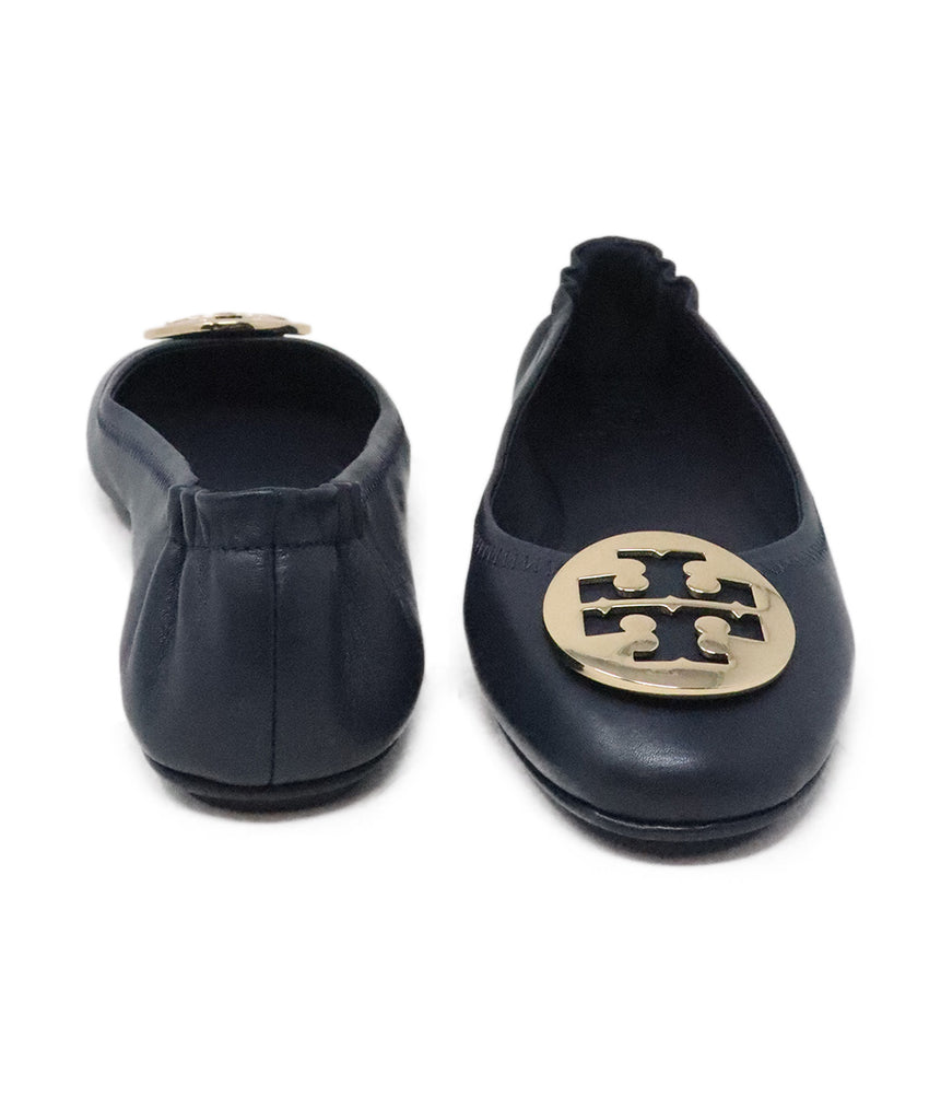 Tory Burch Navy Leather Flats 2