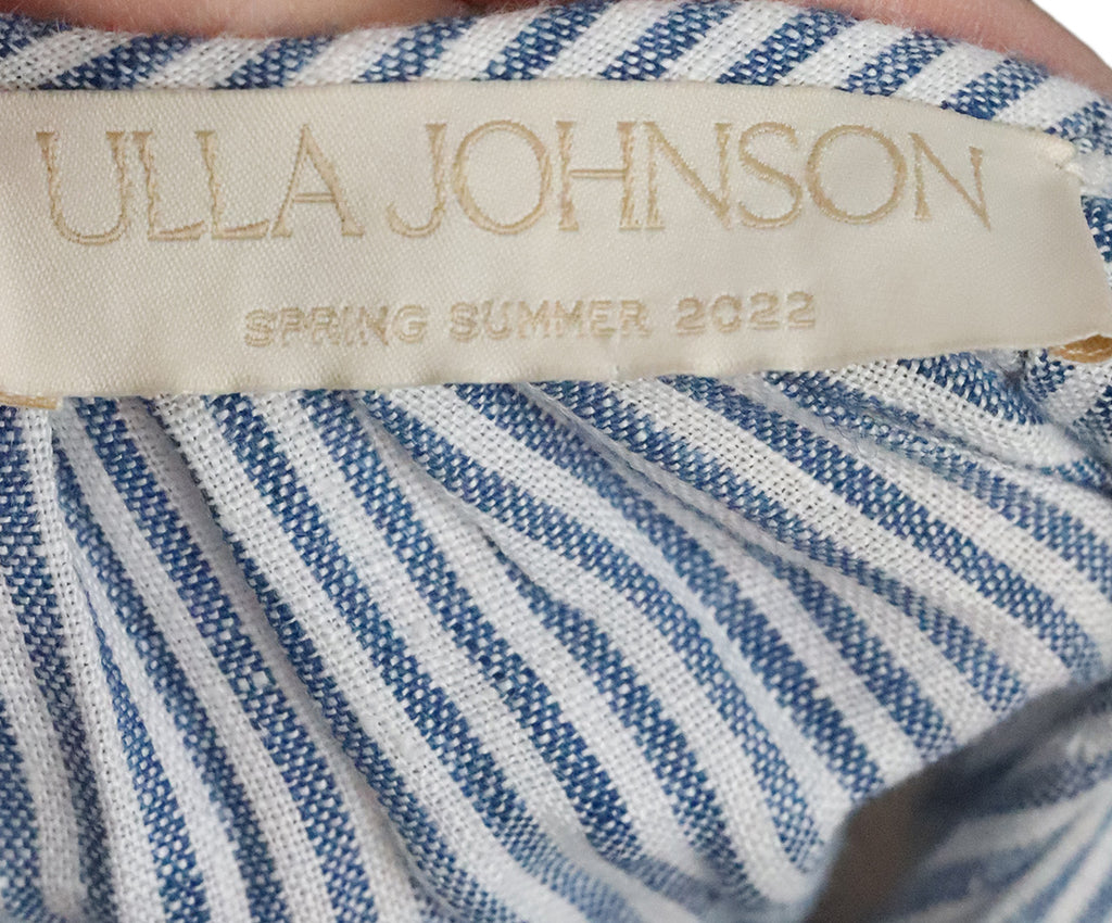 Ulla Johnson White & Blue Linen Top 3