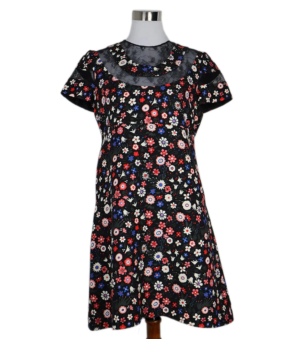 Valentino Multi & Black Floral Print Silk & Lace Dress sz 8 l Michael's  Luxury Consignment – Michael's Consignment NYC