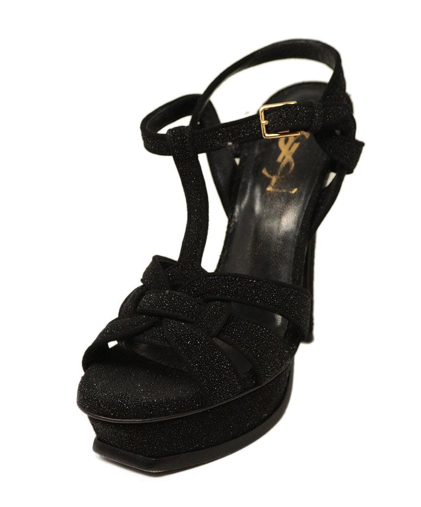 YSL Black Glitter Platform Heels sz 5 - Michael's Consignment NYC