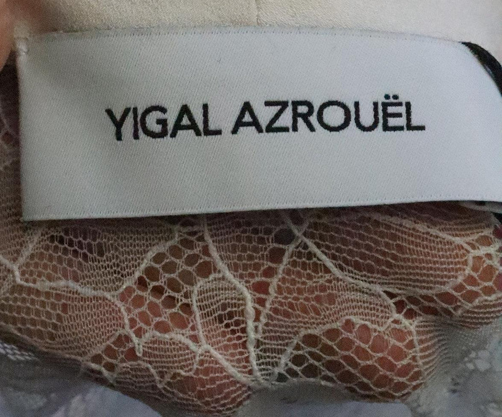 Yigal Azrouel White Silk & Lace Blouse sz 6 - Michael's Consignment NYC