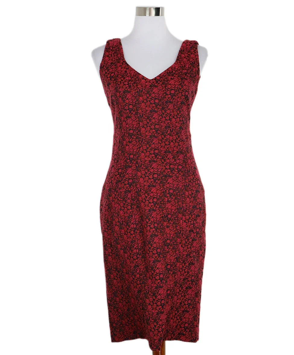 Zac Posen Pink Red & Black Floral Dress Sz 6 Zac Posen Pink Red & Black Floral Dress Sz 6